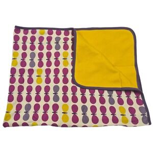 Dwell Studios Target Baby Blanket Butterfly 2 Ply Cotton Purple Gold Binding